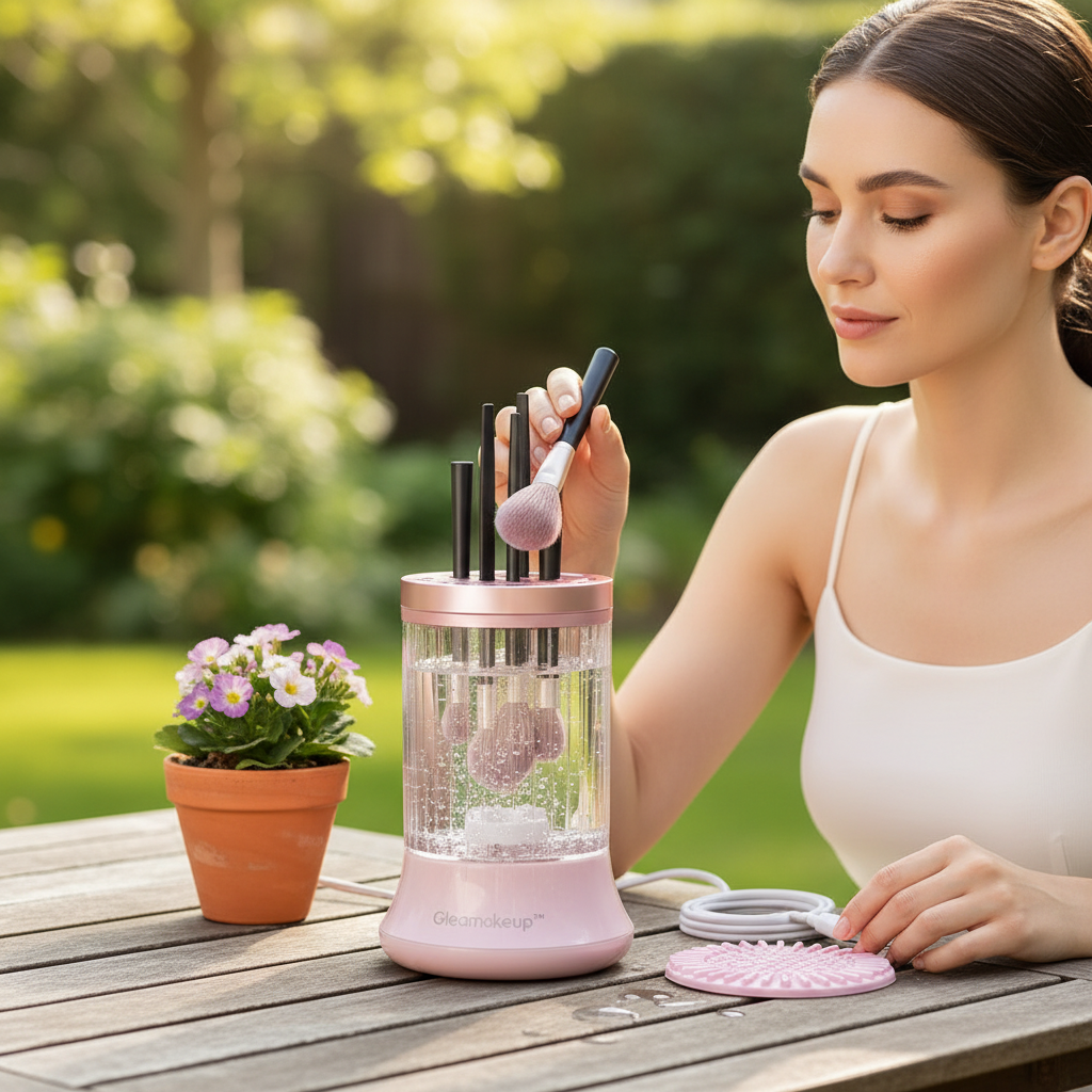 GlowClean™ – Nettoyeur Électrique de Pinceaux Professionnel